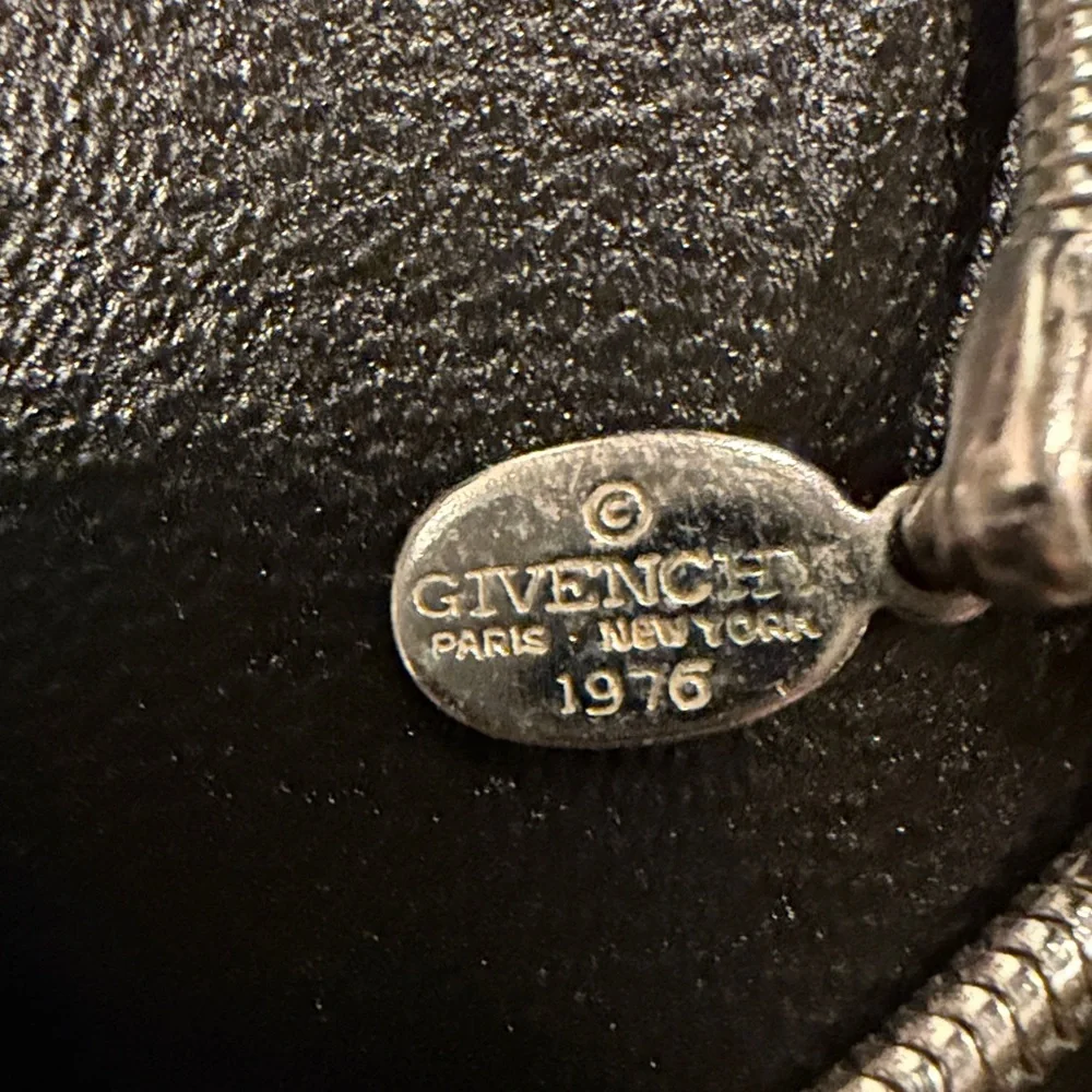 GIVENCHY Vintage Black Geometric Necklace Embellished Rhinestones Crystals Jewel